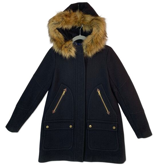 J. Crew Women Chateau Parka In Italian Stadium Cloth 2 Black Nello Gori Coat - Picture 1 of 12